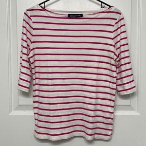 Pink Striped 3/4 Length Tee